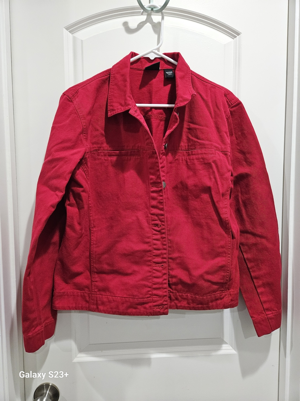 Chico's Bright Red Jean Jacket